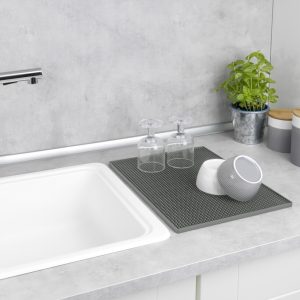 Scurgător Vase Plastic Wenko Maxi Grey 40x30 cm pentru Organizare Bucătărie Eficientă - imagine 5