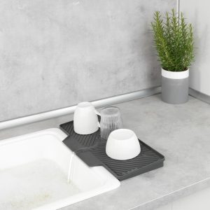 Scurgător Vase Plastic Wenko Neli Grey 20x3x40 cm pentru Bucătărie Organizat și Elegant - imagine 8