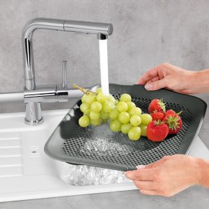 Scurgător Vase Wenko Shari Grey 36.5 x 3 x 27 cm Plastic pentru Bucătărie - Organizare Eficientă și Design Modern - imagine 6