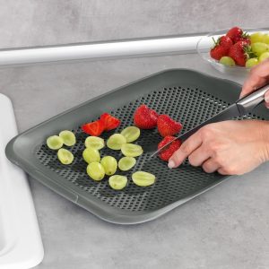 Scurgător Vase Wenko Shari Grey 36.5 x 3 x 27 cm Plastic pentru Bucătărie - Organizare Eficientă și Design Modern - imagine 7