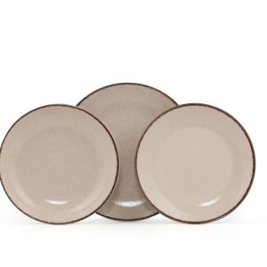 Set masa portelan 18 piese Kutahya Porselen, platouri 25x25 cm, farfurii 21x21 cm, utilizare masina spalat vase si cuptor microunde - imagine 7