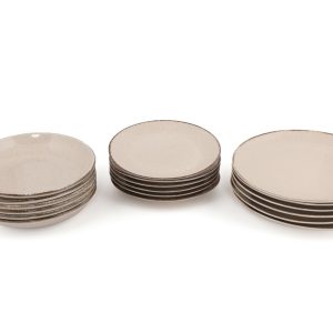 Set masa portelan 18 piese Kutahya Porselen, platouri 25x25 cm, farfurii 21x21 cm, utilizare masina spalat vase si cuptor microunde - imagine 10