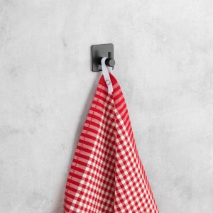 Set 2 Agatatori Dublu-Adeziv Wenko Ureo I Inox Negru 4.5x4.5x3 cm pentru Organizare Casa - imagine 3
