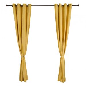 Set draperii Heinner 140x270 cm galben poliester 100% cu inele metalice și cordoane tip sfoară - imagine 2