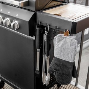 Set 2 manusi termoizolante Wenko Ada 18x38 cm bumbac poliester silicon negru gri pentru bucatarie - imagine 11