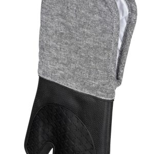 Set 2 manusi termoizolante Wenko Ada 18x38 cm bumbac poliester silicon negru gri pentru bucatarie - imagine 4