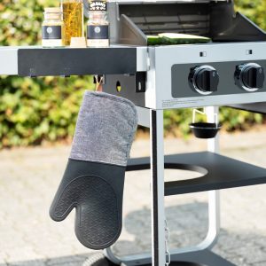 Set 2 manusi termoizolante Wenko Ada 18x38 cm bumbac poliester silicon negru gri pentru bucatarie - imagine 7