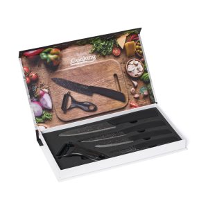 Set cutite 5 piese Cook in Style Heinner ceramica negru 8-15 cm pentru decojit feliat si curatat legume - imagine 4