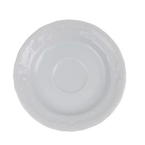 Set 6 cesti 50 ml si 6 farfurii 12 cm portelan alb Kutahya Porselen compatibile masina de spalat vase - imagine 3