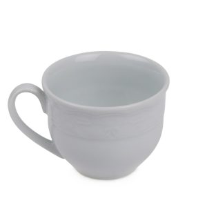 Set 6 cesti 50 ml si 6 farfurii 12 cm portelan alb Kutahya Porselen compatibile masina de spalat vase - imagine 4