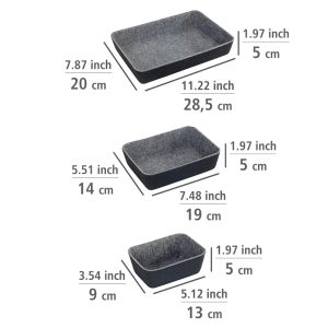 Set 7 Organizatoare Gri pentru Dulap Wenko din Poliester Reciclat 28.5 x 5 x 20 cm - Soluția Ideală pentru Ordine în Sertare - imagine 2