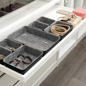 Set 7 Organizatoare Gri pentru Dulap Wenko din Poliester Reciclat 28.5 x 5 x 20 cm - Soluția Ideală pentru Ordine în Sertare - imagine 12