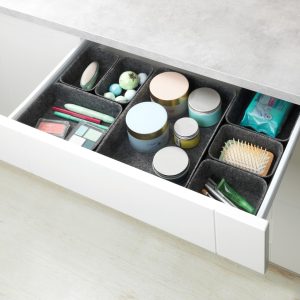 Set 7 Organizatoare Gri pentru Dulap Wenko din Poliester Reciclat 28.5 x 5 x 20 cm - Soluția Ideală pentru Ordine în Sertare - imagine 13