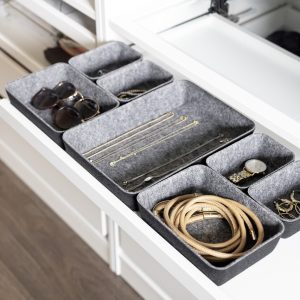 Set 7 Organizatoare Gri pentru Dulap Wenko din Poliester Reciclat 28.5 x 5 x 20 cm - Soluția Ideală pentru Ordine în Sertare - imagine 15