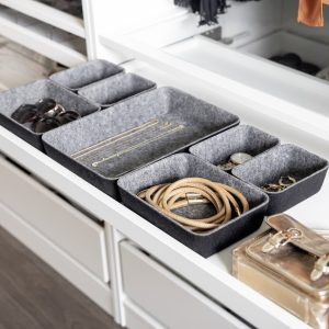 Set 7 Organizatoare Gri pentru Dulap Wenko din Poliester Reciclat 28.5 x 5 x 20 cm - Soluția Ideală pentru Ordine în Sertare - imagine 16