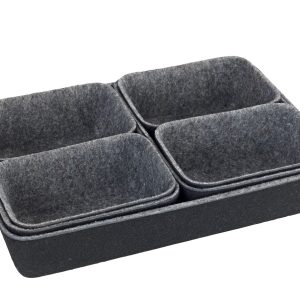 Set 7 Organizatoare Gri pentru Dulap Wenko din Poliester Reciclat 28.5 x 5 x 20 cm - Soluția Ideală pentru Ordine în Sertare - imagine 8