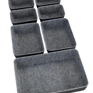 Set 7 Organizatoare Gri pentru Dulap Wenko din Poliester Reciclat 28.5 x 5 x 20 cm - Soluția Ideală pentru Ordine în Sertare - imagine 9