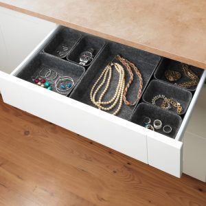 Set 7 Organizatoare Gri pentru Dulap Wenko din Poliester Reciclat 28.5 x 5 x 20 cm - Soluția Ideală pentru Ordine în Sertare - imagine 10