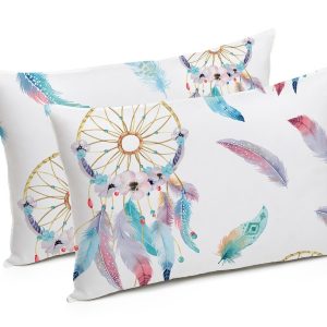 Set Alcam Dream Catcher 2 perne microfibra 50x70 cm si pilota matlasata 200x220 cm, umplutura puf siliconic, design colorat pentru orice dormitor - imagine 3