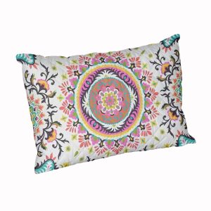 Set Alcam Kantha 2 perne microfibra 50x70 cm si pilota matlasata 200x220 cm, design colorat si umplutura din fibra siliconica - imagine 4