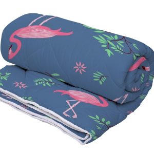 Set Alcam Pink Flamingo 2 perne microfibra 50x70 cm si pilota matlasata 220x200 cm din fibra siliconica pentru dormit confortabil - imagine 2