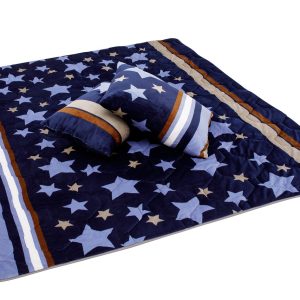 Set Alcam Cocolino Stelle Fleece, 2 Perne 50x70 cm și Pilota Matlasată 180x200 cm, Umplutură Siliconică, Design Colorat pentru Confort în Dormitor - imagine 2