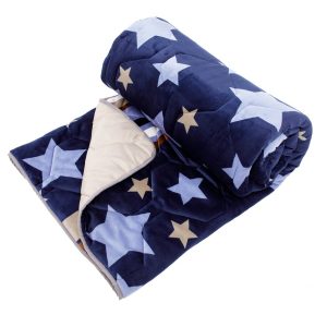Set Alcam Cocolino Stelle Fleece - Perna 50x70 cm și Pilota Matlasată 140x200 cm cu Umplutură din Fibre Siliconice, Design Colorat pentru Confort Maxim - imagine 2