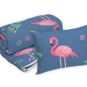 Set Pernă Microfibra 50x70 cm și Pilota 140x200 cm Pink Flamingo Antialergenică pentru Dormitor - imagine 1