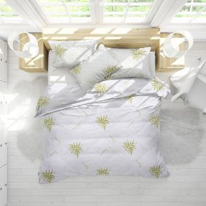 Set Aloe Vera Essence 2 perne microfibra 50x70 cm si pilota matlasata 180x200 cm umplutura 350g/mp pentru un somn confortabil - imagine 2