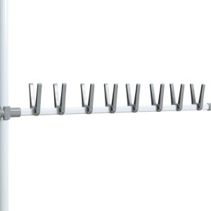 Set bara 94 cm cu agatatori pentru depozitare incaltaminte Wenko Herkules inox si plastic, organizator pentru 8 perechi pantofi - imagine 8