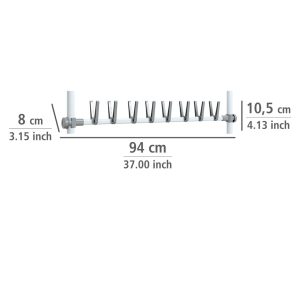 Set bara 94 cm cu agatatori pentru depozitare incaltaminte Wenko Herkules inox si plastic, organizator pentru 8 perechi pantofi - imagine 9