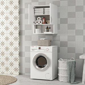 Dulap de baie Olivia 60x75x31 cm Alb PAL Grosime 18 mm - imagine 3