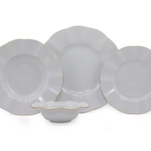 Serviciu de masa Beros 973BRS2801 portelan alb 27 cm 6 piese farfurii adanci platouri boluri - imagine 3