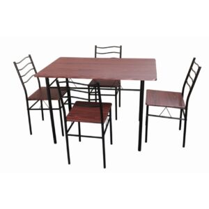Set dining Bedora Mang masa 110x70 cm cu 4 scaune metalice si MDF design modern si confortabil