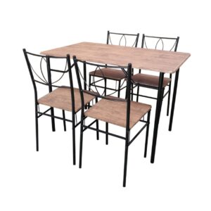 Set dining Bedora Noma 110x70 cm cu 4 scaune metalice și MDF - Eleganță și Confort pentru Spațiul Tău