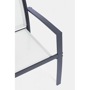 Set mobilier de gradina 3 piese Auri Bizzotto gri carbune 2 scaune 58x58x75 cm si masuta cafea 45x45x38 cm asamblare necesara pentru exterior - imagine 4