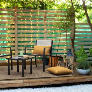 Set mobilier de gradina 3 piese Auri Bizzotto gri carbune 2 scaune 58x58x75 cm si masuta cafea 45x45x38 cm asamblare necesara pentru exterior - imagine 7