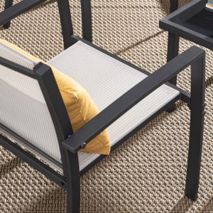 Set mobilier de gradina 3 piese Auri Bizzotto gri carbune 2 scaune 58x58x75 cm si masuta cafea 45x45x38 cm asamblare necesara pentru exterior - imagine 8