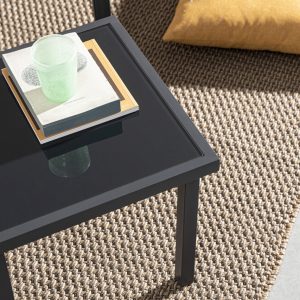 Set mobilier de gradina 3 piese Auri Bizzotto gri carbune 2 scaune 58x58x75 cm si masuta cafea 45x45x38 cm asamblare necesara pentru exterior - imagine 9
