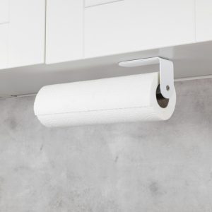 Suport autoadeziv pentru rola servetele Wenko Nio 27.5x4.5x7 cm aluminiu alb organizare baie bucatarie - imagine 10