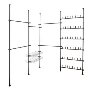 Suport extensibil pentru încălțăminte Wenko Herkules, 48 perechi, inox/plastic, negru, înălțime ajustabilă 165-300 cm, capacitate 20 kg - imagine 7
