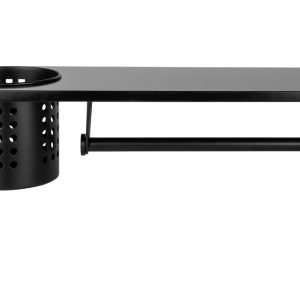 Suport multifunctional pentru bucatarie Wenko 55x18x21 cm inox MDF negru organizare spatiu depozitare ustensile prosoape - imagine 3