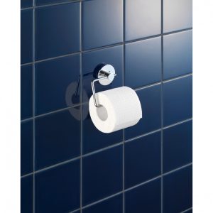 Suport pentru hartie igienica WENKO Vacuum-Loc 13.5x16x17.5 cm otel argintiu fara gaurire si insurubare - imagine 2