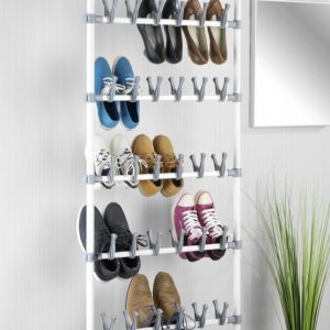 Suport pentru incaltaminte Wenko Atlas reglabil 100 x 68.5 cm metal polipropilena alb gri 42 perechi - imagine 3