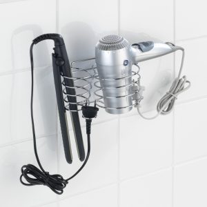 Suport pentru uscător de păr și placă Wenko Classic inox 20x12x12 cm cu dibluri și șuruburi de prindere - imagine 3