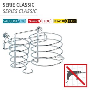 Suport pentru uscător de păr și placă Wenko Classic inox 20x12x12 cm cu dibluri și șuruburi de prindere - imagine 5