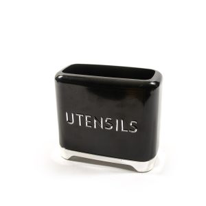 Suport ustensile metal negru New Vintage 20x10x17.5 cm - imagine 5