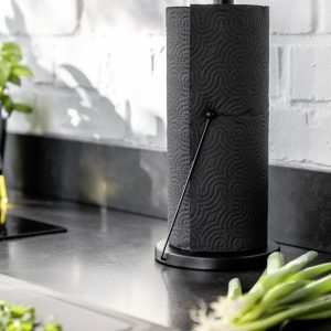 Suport servetele de bucatarie Wenko Clayton metal negru Ø 15 x 33 cm organizare casa - imagine 4