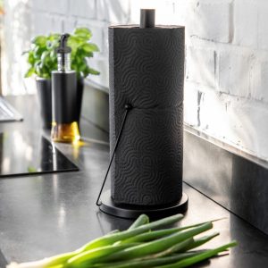 Suport servetele de bucatarie Wenko Clayton metal negru Ø 15 x 33 cm organizare casa - imagine 5