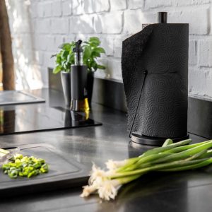 Suport servetele de bucatarie Wenko Clayton metal negru Ø 15 x 33 cm organizare casa - imagine 6